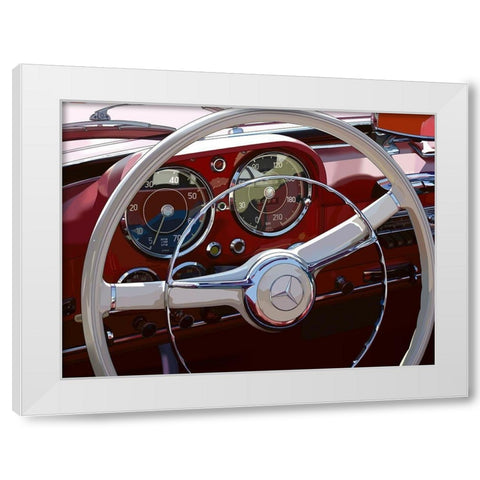 190 SL White Modern Wood Framed Art Print by Strapelias - PR, Pierre