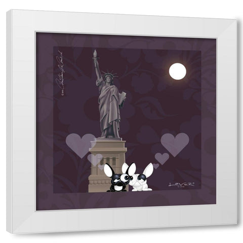 Lover by Lover - New York-With Love White Modern Wood Framed Art Print by De Coninck, Christiaan