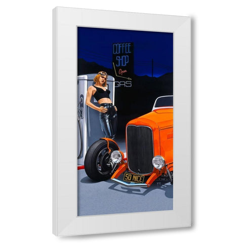 So Nice White Modern Wood Framed Art Print by Tempier, Guy