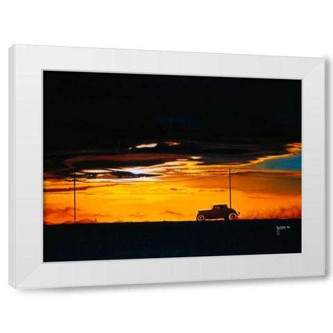 Sunset Run White Modern Wood Framed Art Print by Tempier, Guy