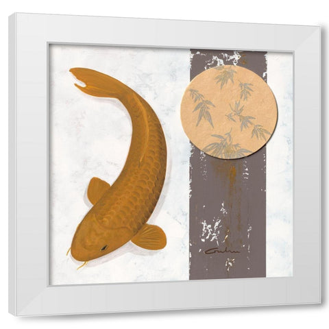 Koi Creme Spot II White Modern Wood Framed Art Print by Gruhn, Nicole