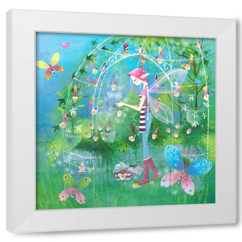 The Fairy Garden White Modern Wood Framed Art Print by McFaul, Lorrie