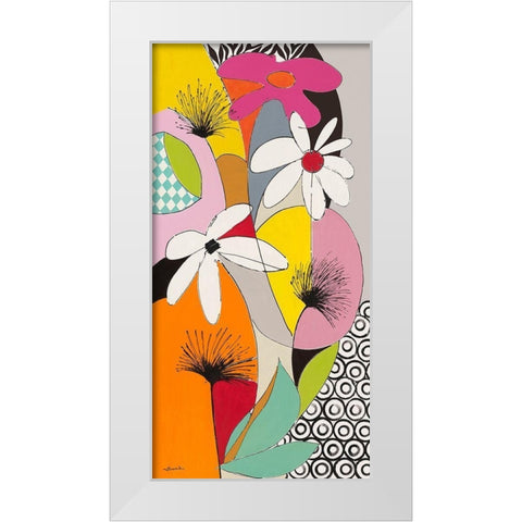Le jardin de Valerie White Modern Wood Framed Art Print by Brand, Valerie