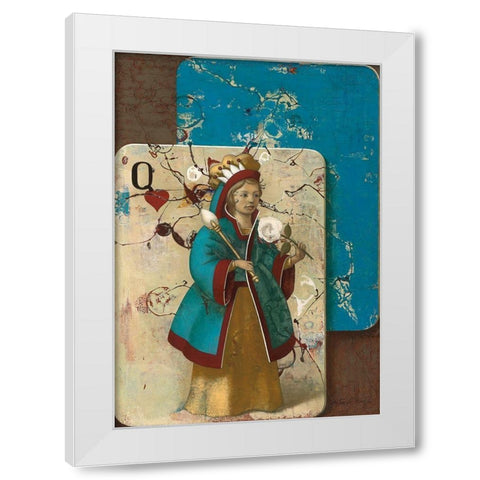 Queen of Hearts White Modern Wood Framed Art Print by Juta and Mareks