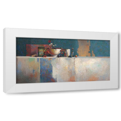 No Title V White Modern Wood Framed Art Print by Dijkstra, Evert