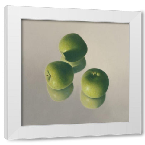 Appel symfonie No. 15 White Modern Wood Framed Art Print by Delaer