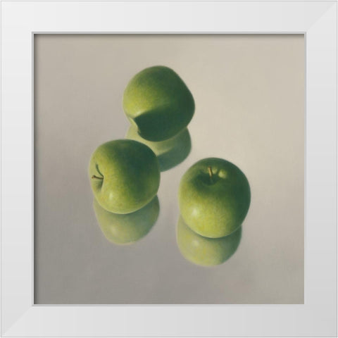 Appel symfonie No. 15 White Modern Wood Framed Art Print by Delaer