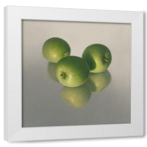 Appel Appel symfonie No. 18 White Modern Wood Framed Art Print by Delaer