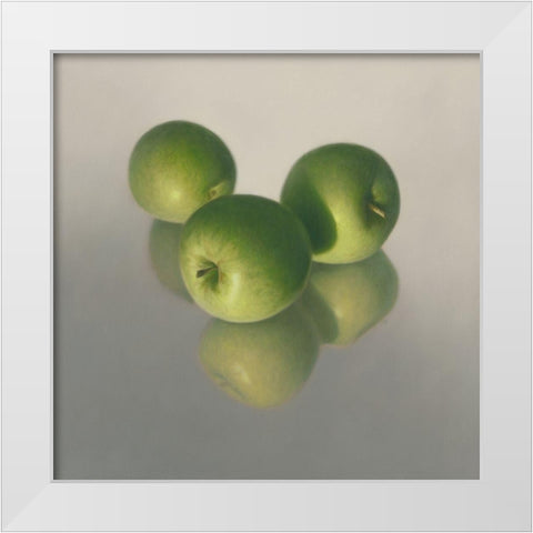 Appel Appel symfonie No. 18 White Modern Wood Framed Art Print by Delaer