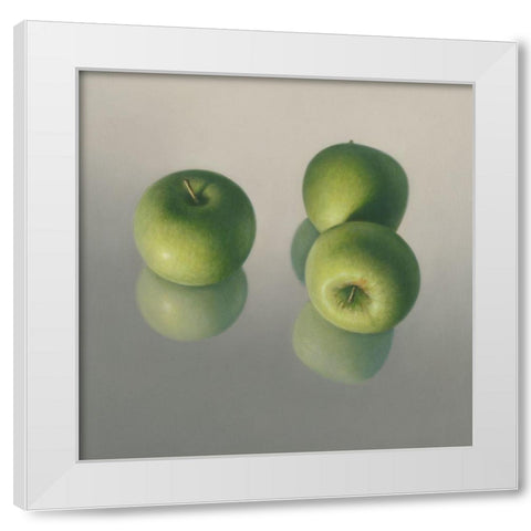 Appel symfonie No. 14 White Modern Wood Framed Art Print by Delaer