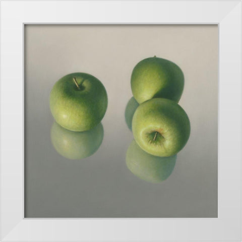 Appel symfonie No. 14 White Modern Wood Framed Art Print by Delaer