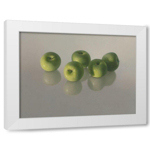 Vijf appels White Modern Wood Framed Art Print by Delaer
