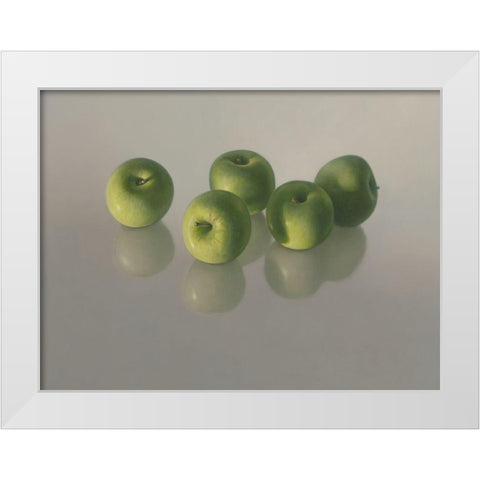 Vijf appels White Modern Wood Framed Art Print by Delaer