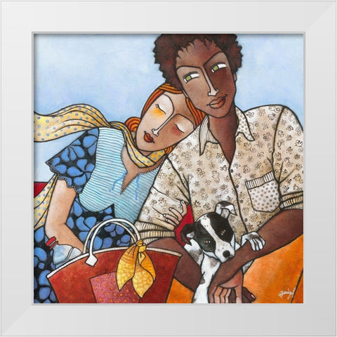 Un vent de tendresse White Modern Wood Framed Art Print by Bandiziol, Geraldine