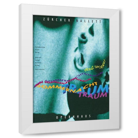 Ein Sommernachtsraum White Modern Wood Framed Art Print by Geissbuhler, K. Domenic