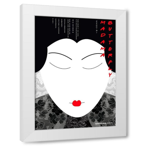 Madama Butterfly White Modern Wood Framed Art Print by Geissbuhler, K. Domenic