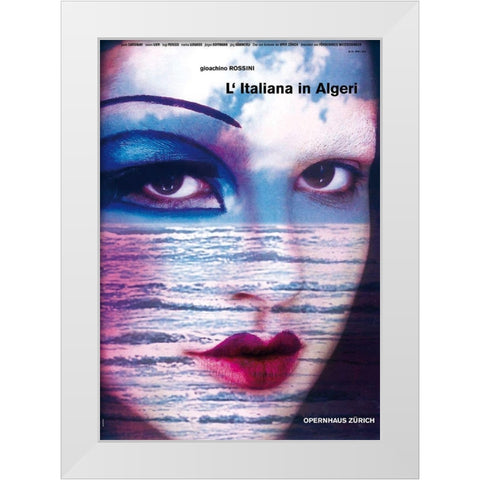 L Italiana in Algeri White Modern Wood Framed Art Print by Geissbuhler, K. Domenic