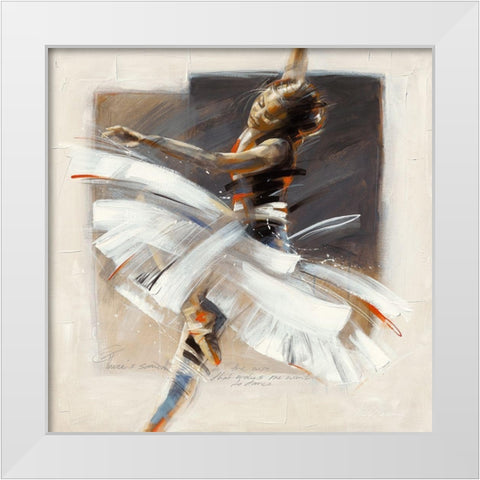 There s something in the Air White Modern Wood Framed Art Print by Meijering, Kitty