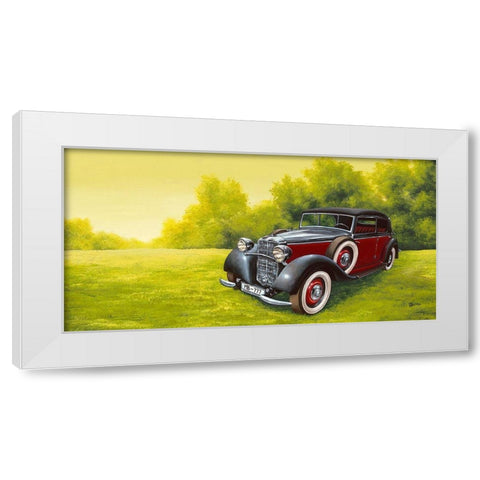 Oldtimer MB-777 White Modern Wood Framed Art Print by Richter, Cornelia