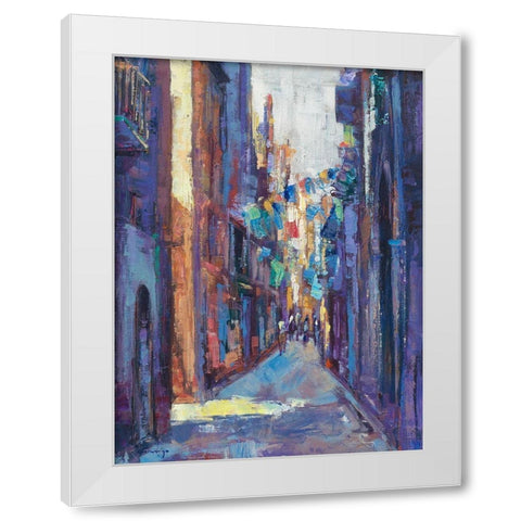 Stadt White Modern Wood Framed Art Print by Camargo, Jesus P.