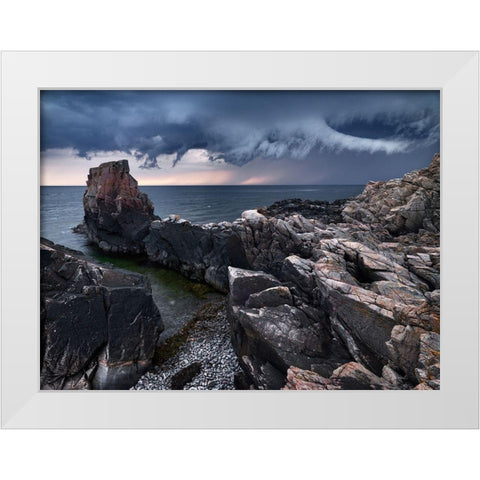 Approaching Storm White Modern Wood Framed Art Print by Strand, Hans