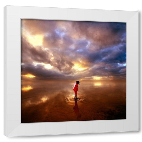 Devil May Care White Modern Wood Framed Art Print by Cano, Marina