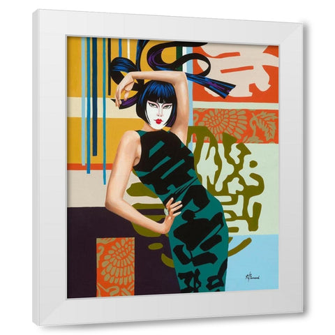 Chika White Modern Wood Framed Art Print by Bernard, Anne