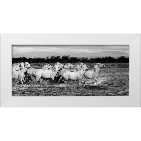 Enjoying the Sea White Modern Wood Framed Art Print by Llovet, Jorge