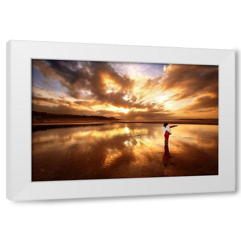 Angel White Modern Wood Framed Art Print by Cano, Marina