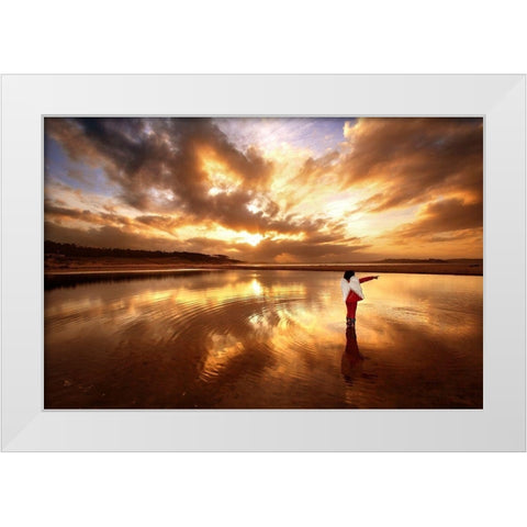 Angel White Modern Wood Framed Art Print by Cano, Marina