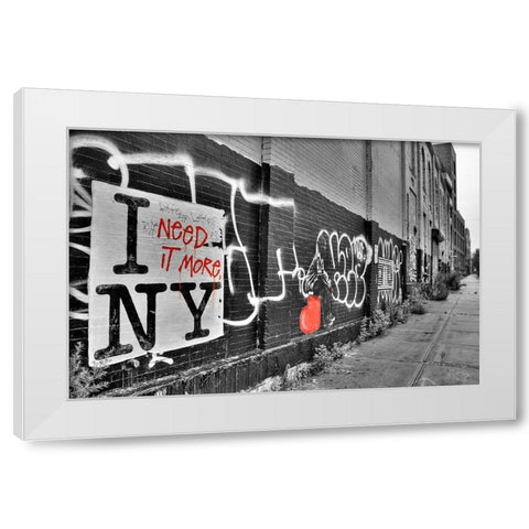 I Need it More NY White Modern Wood Framed Art Print by Terrible, Aurelien