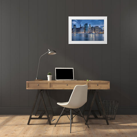 Brooklyn Bridge Park White Modern Wood Framed Art Print by Terrible, Aurelien