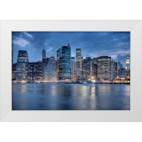Brooklyn Bridge Park White Modern Wood Framed Art Print by Terrible, Aurelien