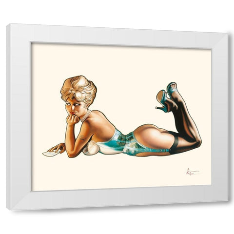 Miss Pacifique White Modern Wood Framed Art Print by Hitte, Patrick