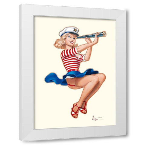 Longue vue White Modern Wood Framed Art Print by Hitte, Patrick