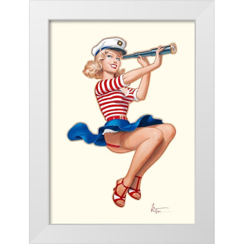 Longue vue White Modern Wood Framed Art Print by Hitte, Patrick