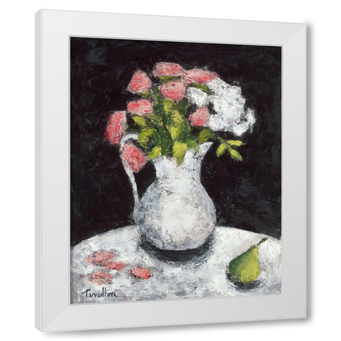 Roses d Elisa White Modern Wood Framed Art Print by Persillon, Francoise