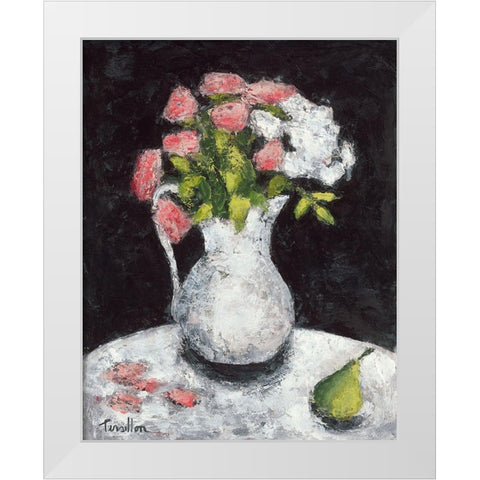Roses d Elisa White Modern Wood Framed Art Print by Persillon, Francoise