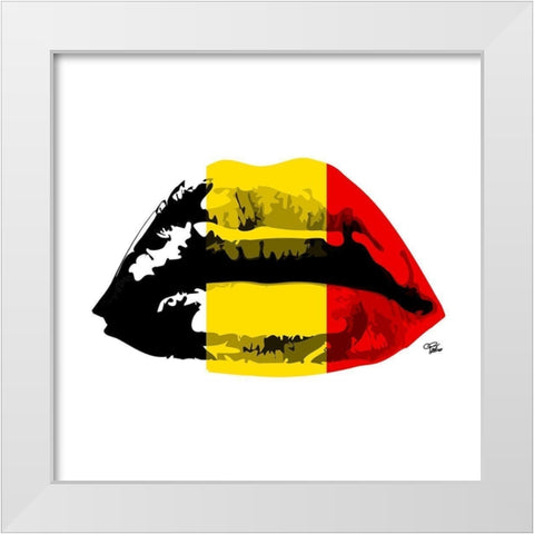 Belgium Kiss White Modern Wood Framed Art Print by Paslier, Morgan