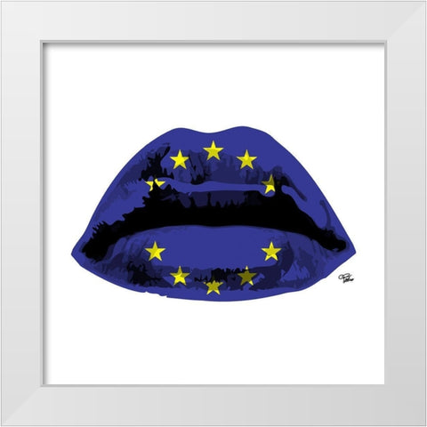 Euro Kiss White Modern Wood Framed Art Print by Paslier, Morgan