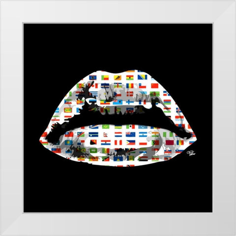 World Kiss White Modern Wood Framed Art Print by Paslier, Morgan