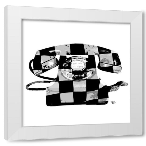 Chess Phone White Modern Wood Framed Art Print by Paslier, Morgan