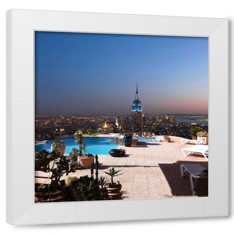 Beautiful View of New York White Modern Wood Framed Art Print by MN.FF