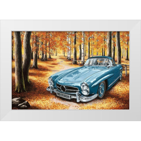 Ein Klassiker im Wald White Modern Wood Framed Art Print by Richter, Cornelia