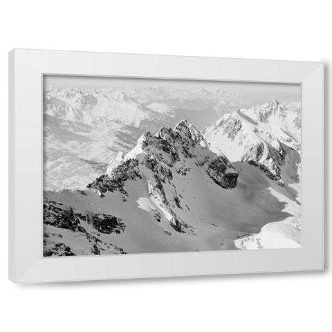 Valluga View-St Anton White Modern Wood Framed Art Print by Butcher, Dave