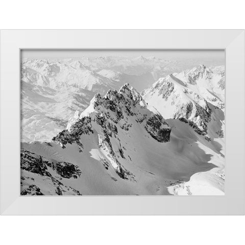 Valluga View-St Anton White Modern Wood Framed Art Print by Butcher, Dave