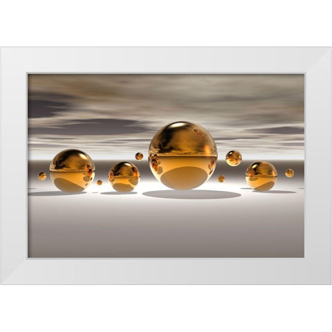 Golden Bowl II White Modern Wood Framed Art Print by Hillert, Peter