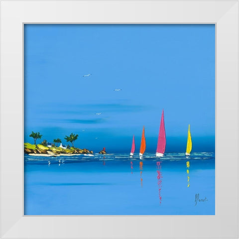 Jour de regate I White Modern Wood Framed Art Print by Flanet, Frederic