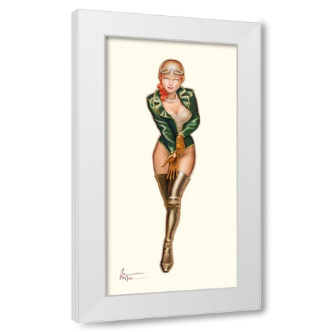 Au depart White Modern Wood Framed Art Print by Hitte, Patrick