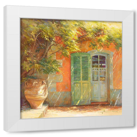 A l ombre de la glycine White Modern Wood Framed Art Print by Messely, Johan